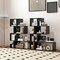 Black 5-Tier S-Shaped Bookshelf Geometric Z-Shelf Bookcase with Open Cubes